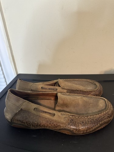 Ariat Gleeson 10011961 Distressed Brown Leather Lace-Up Loafers Men's Size 9.5D