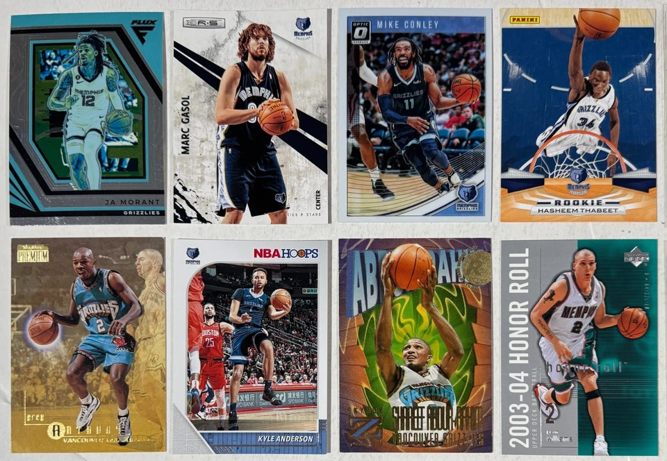 Lote de 25 tarjetas coleccionables de baloncesto Memphis Grizzlies novatos All-Stars y más Foto 2 de 4