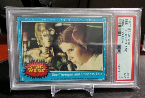 1977 Topps Star Wars #51 See-Threepio and Princess Leia — PSA 7