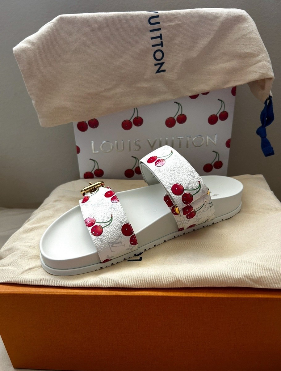 LOUIS VUITTON ルイヴィトン モノグラム チェリー ミュールサンダル Louis Vuitton Women's Leather Sandals Size 9 Cherry Collection