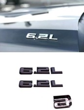 2Pcs Overlay 6.2L Emblems Car Badge Decal Compatible with 2019-2025 Matte Black