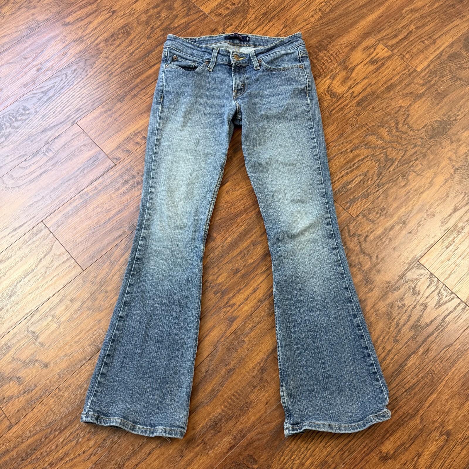 Womens 3 Boot Cut Superlow Low Rise Stretch Denim 26x29