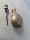 Vtg Solid Brass Perfume /Snuff Bottle Pendant w/ Screw-On Lid & Leather Lanyard — photo 2