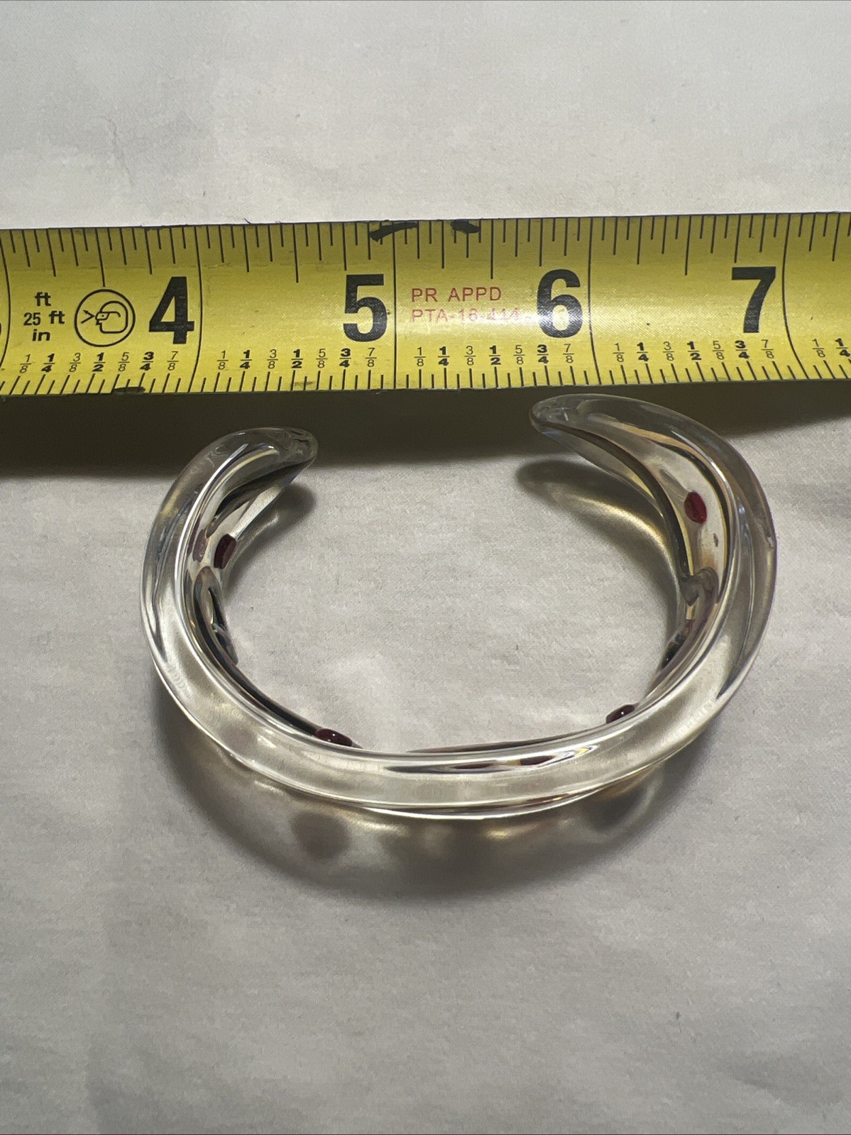 Multi colored Blown Glass Cuff Bangle Bracelet - image 6