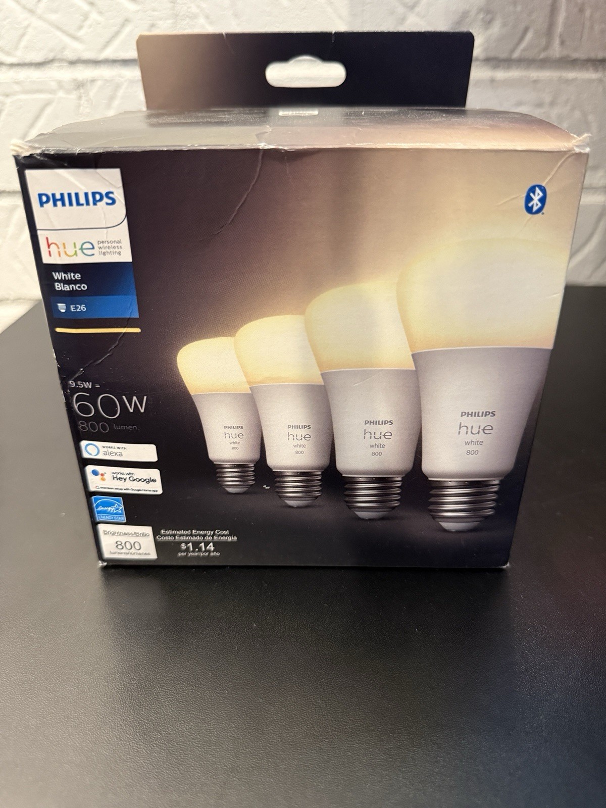 Philips Hue Smart 60W 800 Lumen A19 E26 LED Bulb - White Lig