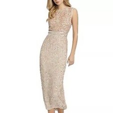 Mac‎ Dougal size 8 sequined sleeveless sheath dresss, silver , cream, blush