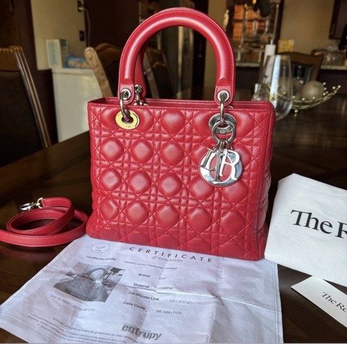 Lady Dior Mini Cannage in Red