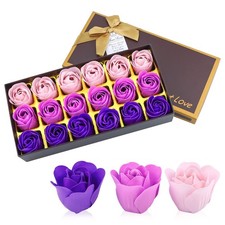 Floral Scented Rose Soap Petals Set - Gift for Women, Girls, Mom - 18 PCS