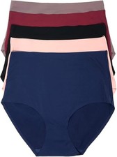 6 12 Womens High-Waisted Tummy Control Briefs Laser Cut Panties Pack Lot 82302