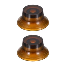 2PCS Guitar Top Hat Bell Knobs, Volume Tone Control Knob, Amber