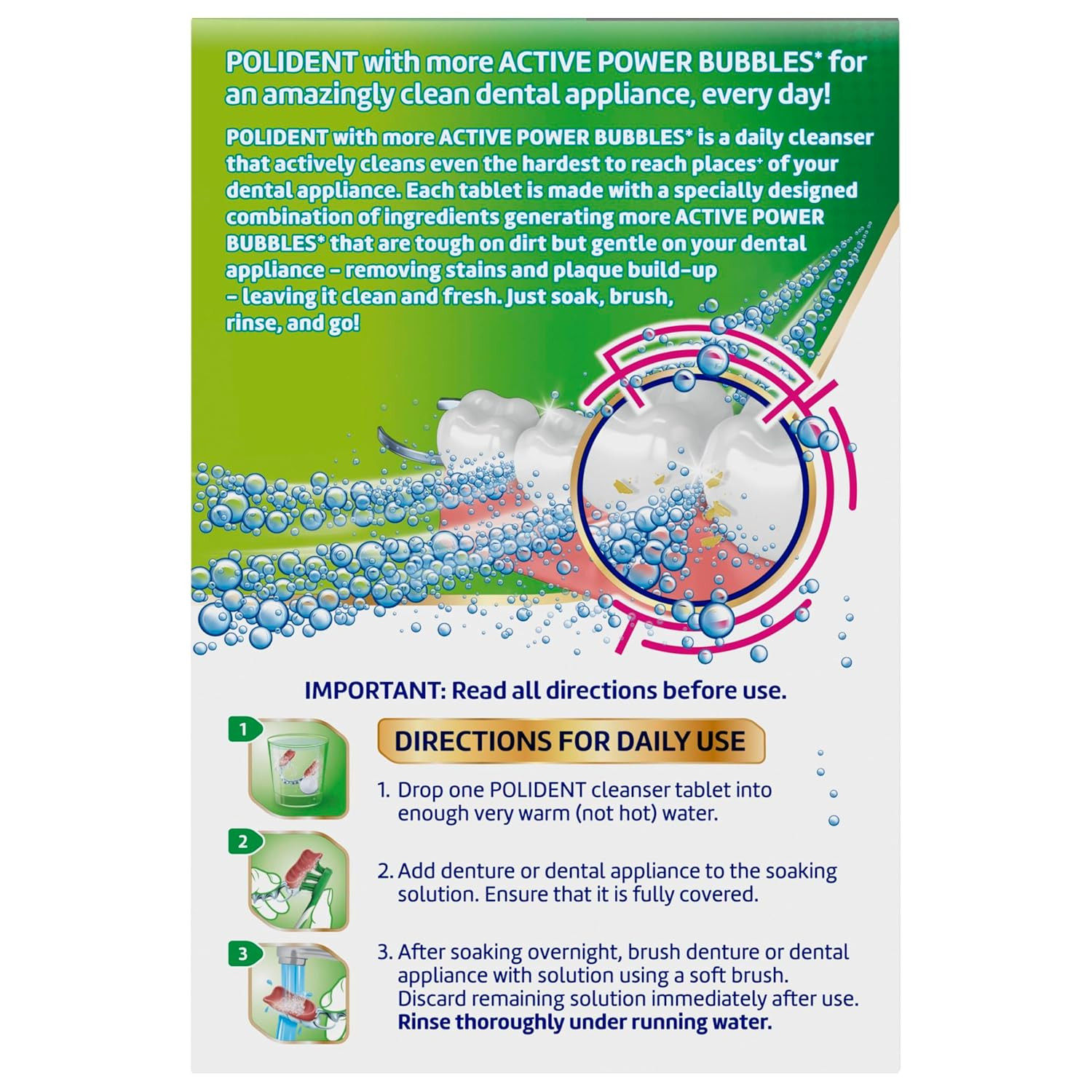 Overnight Retainer Cleaner Tablets Dentures Aligner Whitens 2 Pack 180 Ct Min