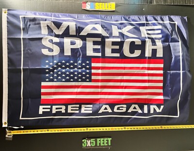 Donald Trump Flag FREE USA SHIP Make Speech Free America Desantis USA Sign 3x5'