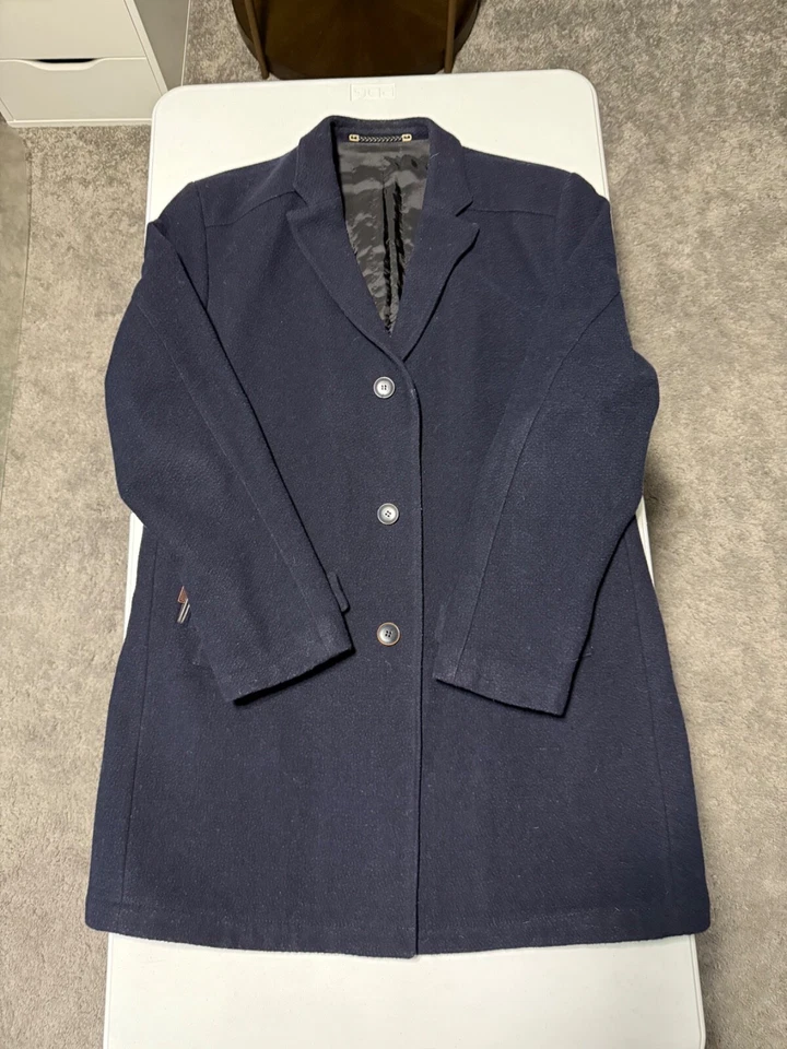 Carl Gross Navy Wool Overcoat 44R  - Image 2 of 4