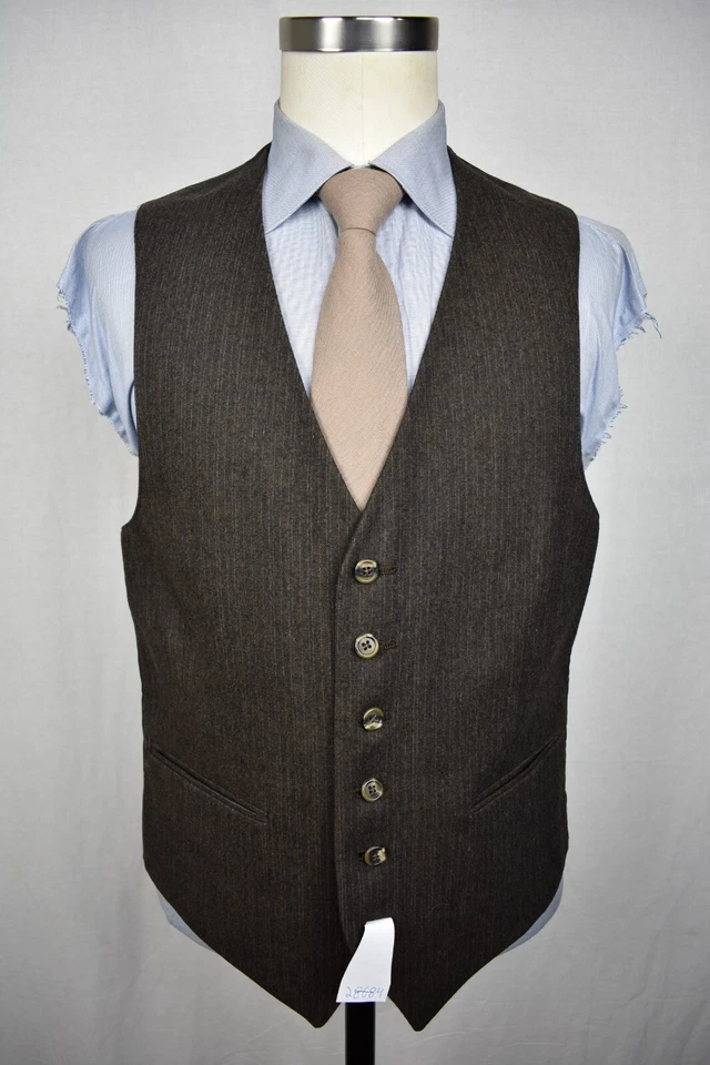 Traje de tres piezas Austin Reed marrón a rayas 100 % lana años 70 dos botones talla: 40XL Foto 2 de 4