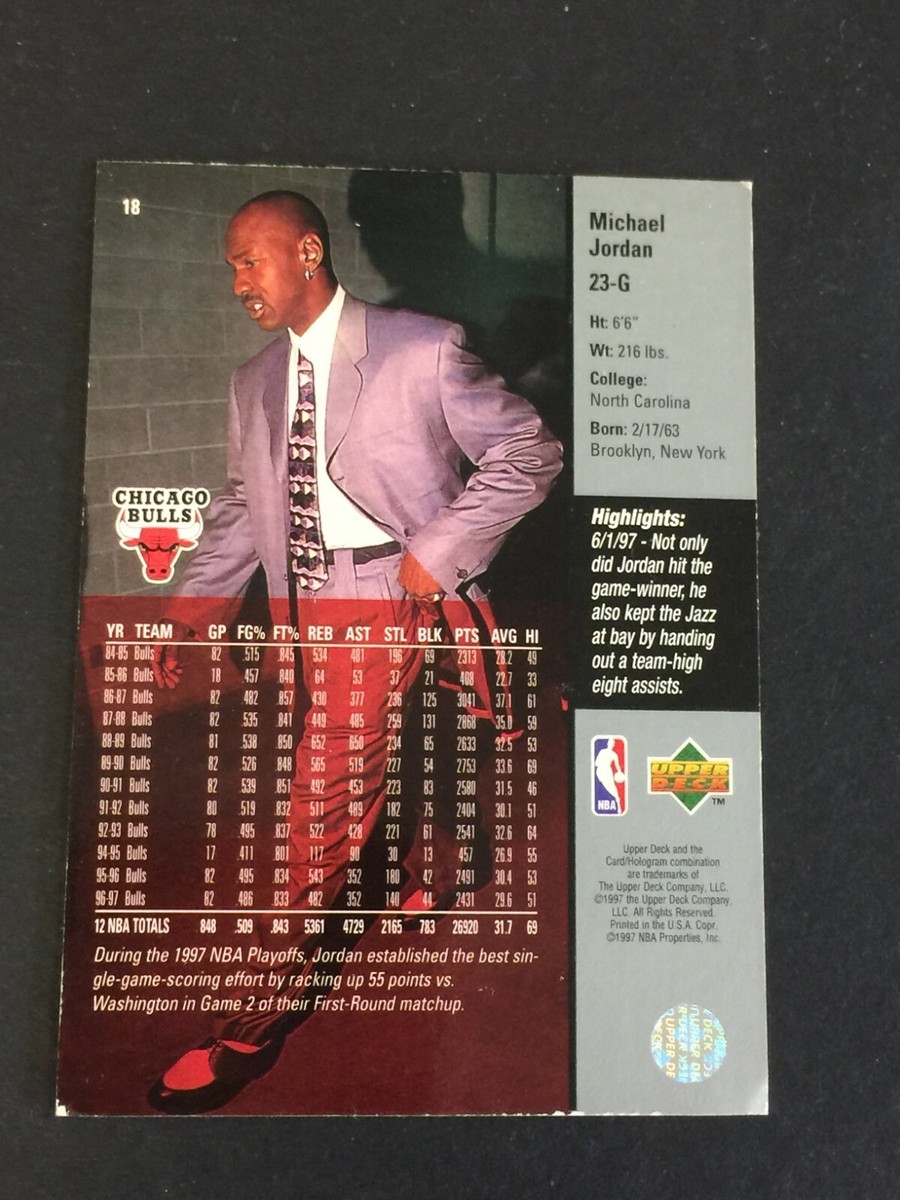 1998-99 BASKETBALL CARD UPPER DECK 18 MICHAEL JORDAN | eBay