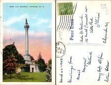 Henry Clay Monument Lexington KY Postcard Used 49359