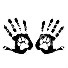 2Pcs Car Body Side Stickers Palm Dog Paw Print Graphics Vinyl Decals DIY Decor