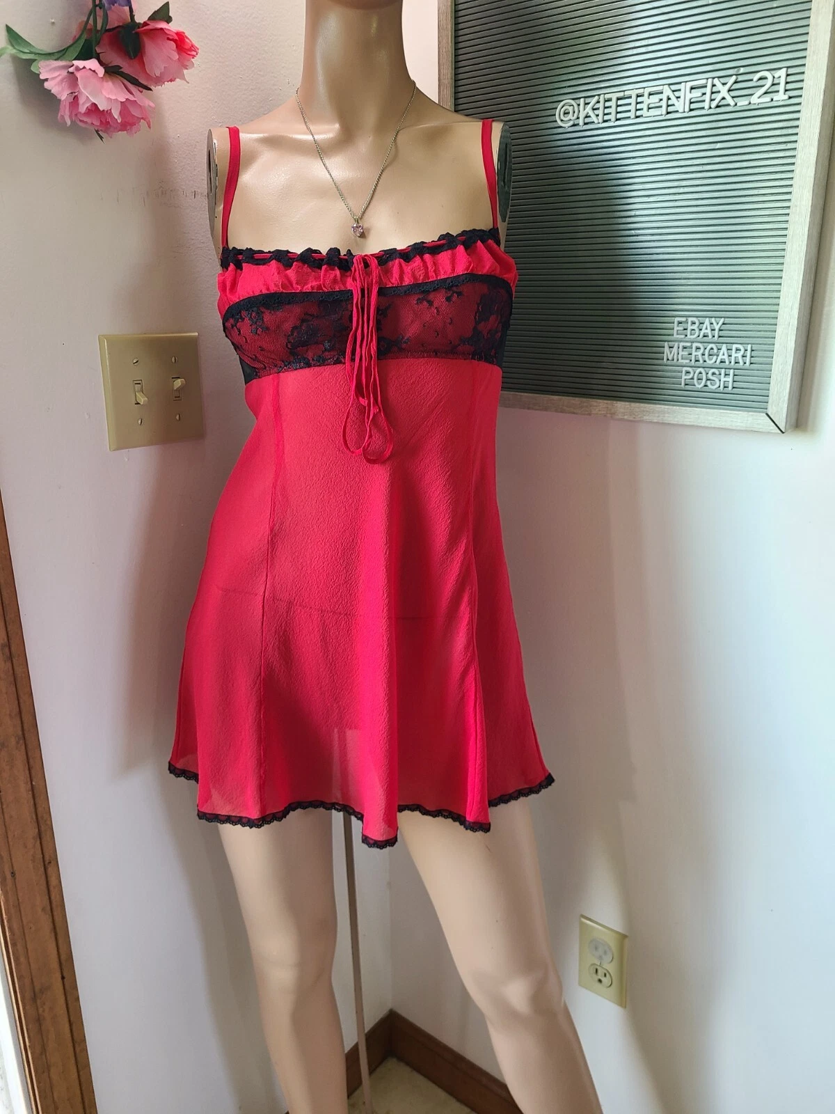 UNDERCOVER Abito slip Victoria's Secret Y2K 100% seta cameriera taglia M ❤️