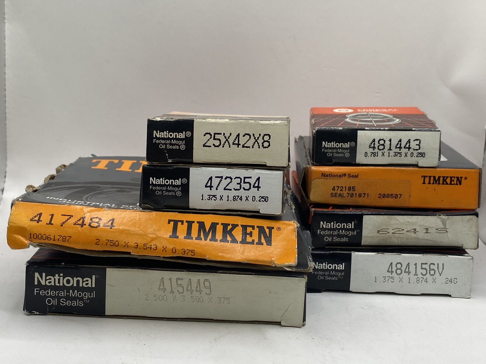 8 National/Timken Seals - 484156v, 6421s, 472185, 481443, 472354 & More