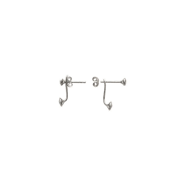 Boucles d'oreilles devant derrière argent massif 925 femme avec strass oxyde de zirconium