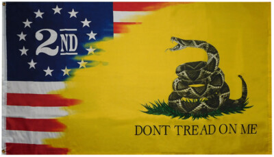 Betsy Ross YELLOW Gadsden 2nd Amendment DTOM Combo 100D 3'x5' Flag Banner