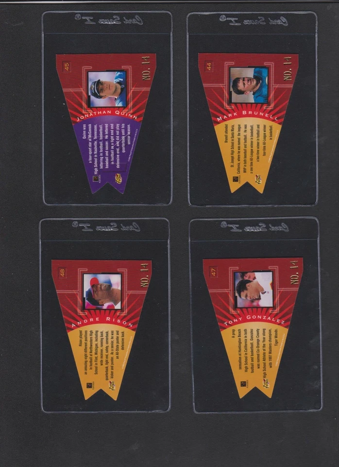 1998 CONTENDERS PENNANTS ORANGE FELT REGISTERED EXCHANGE #44 MARK BRUNELL #/51 - Image 2 of 2