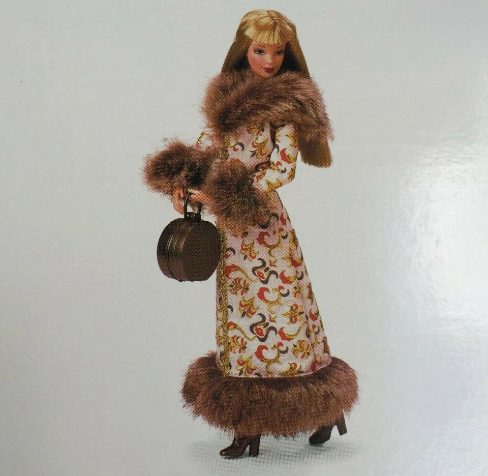 Barbie Fashion Avenue 2001 Colección Abrigo Largo Marrón Piel Falsa, Botas y Bolso Foto 2 de 4