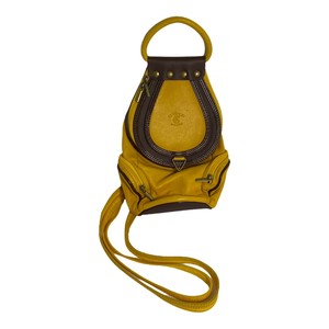 mustard yellow leather backpack