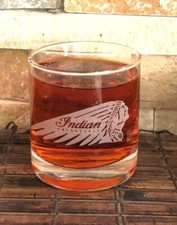 Indian Motorcycle  Whiskey Glass 8 Oz
