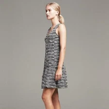 Banana Republic Marled Tweed Fit And Flare Dress V-Neck Size 6 NWT