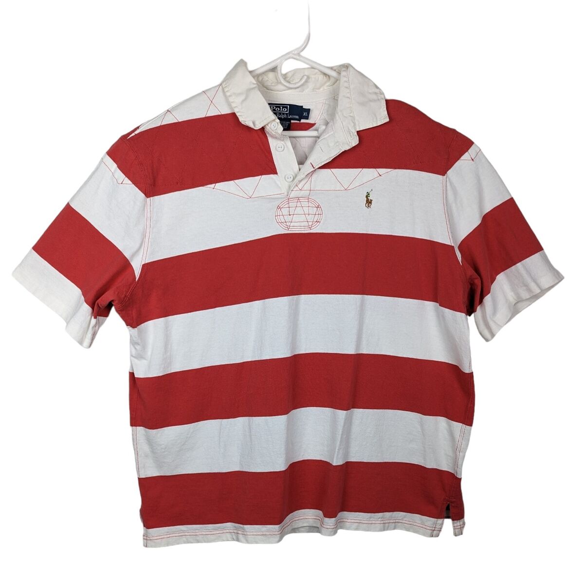 Polo Ralph Lauren Baggy Fit Rugby Shirt Red/White Stripes Polo Ralph Lauren Baggy Fit Rugby Shirt Red/White Stripes