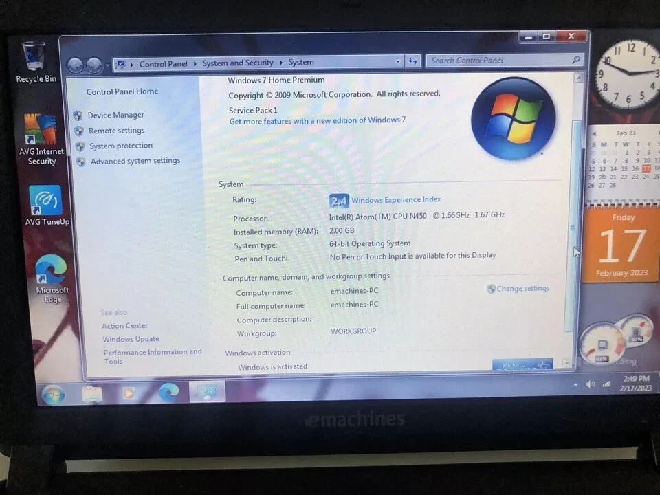 eMachines by Acer eMD729z-P612g50Mikk Intel Pentium Dual Core