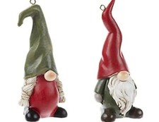 Gnome Christmas Ornament Set, Garden Holiday Hanging Tree Decorations 2 Pc 