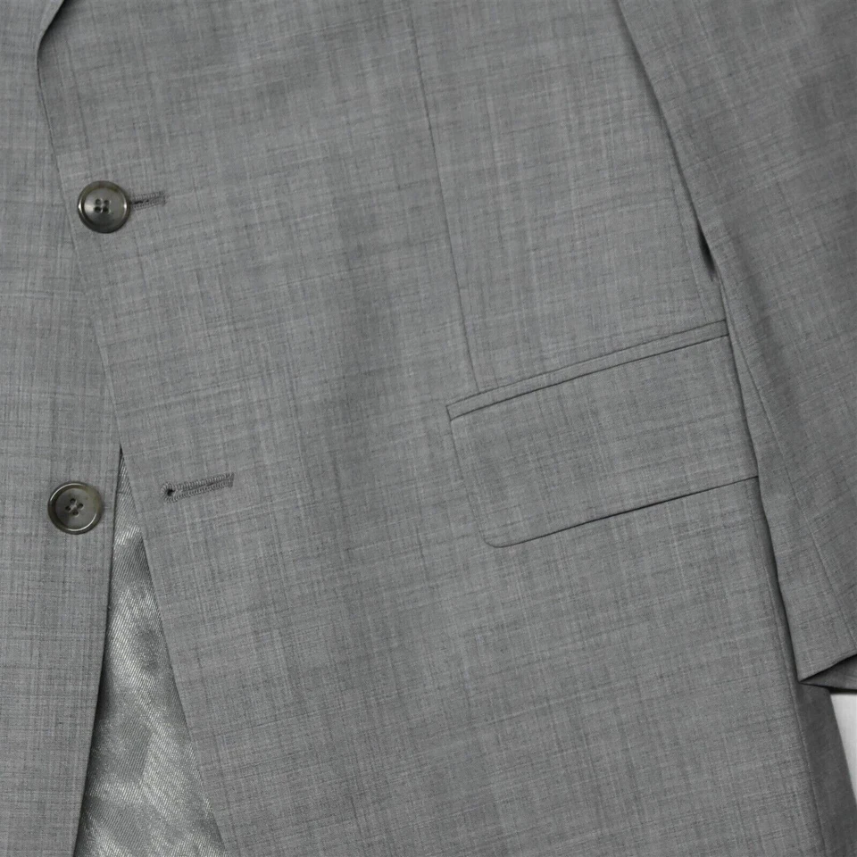 Paul Fredrick 38R Gray 100% Wool All Season Mens Blazer Suit Jacket Sport Coat - Image 3 of 4