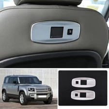 For Land Rover Defender 2020-2023 Matte Silver Rear Seat USB Connector Frame 2PC