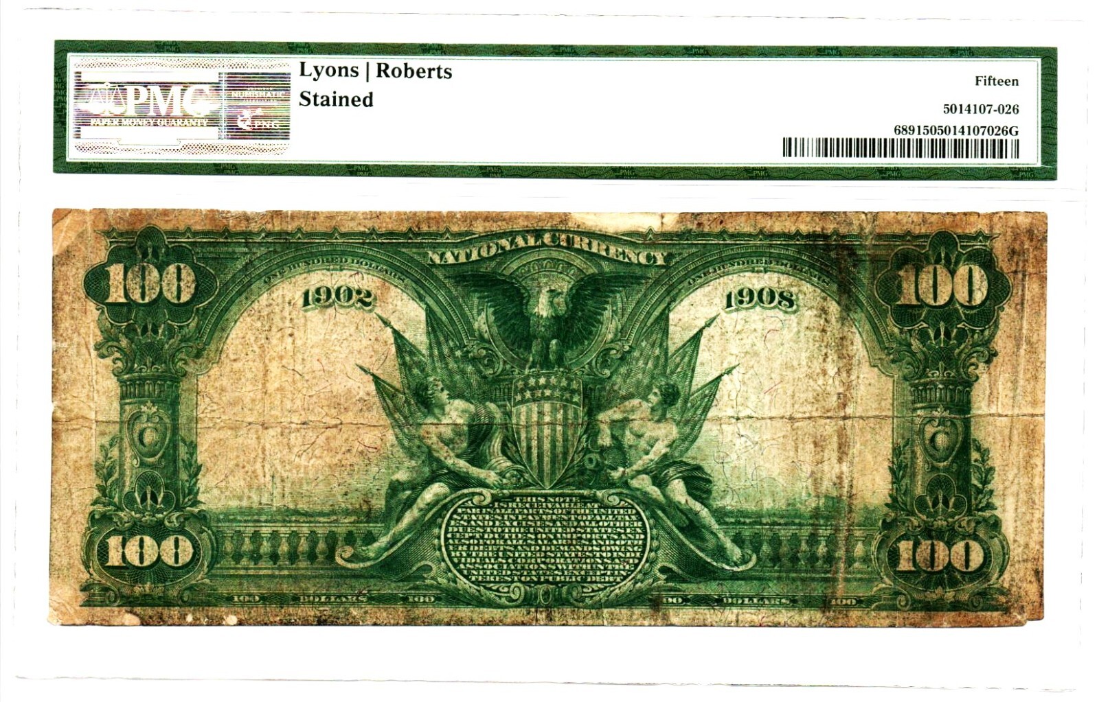 Van Wert, OH 100 1902 Date Back Fr. 689 The First National Bank PMG Ch