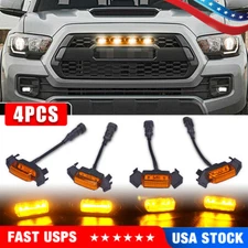 4x TRD Pro Raptor Style Amber Lens LED Grille Light For 2016-2019 Toyota Tacoma