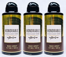 3 Bath Body Works HONORABLE FOR MEN Body Spray Mist Perfume 3.7 oz