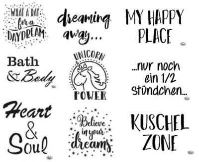 Schablone Texte Relax Dream Einhorn A4 Universal Stencil Textil Wand  Viva Decor