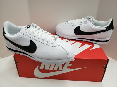 nike cortez mens black and white