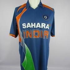 India Cricket Shirt Jersey Blue SAHARA Men's Size Large Polo