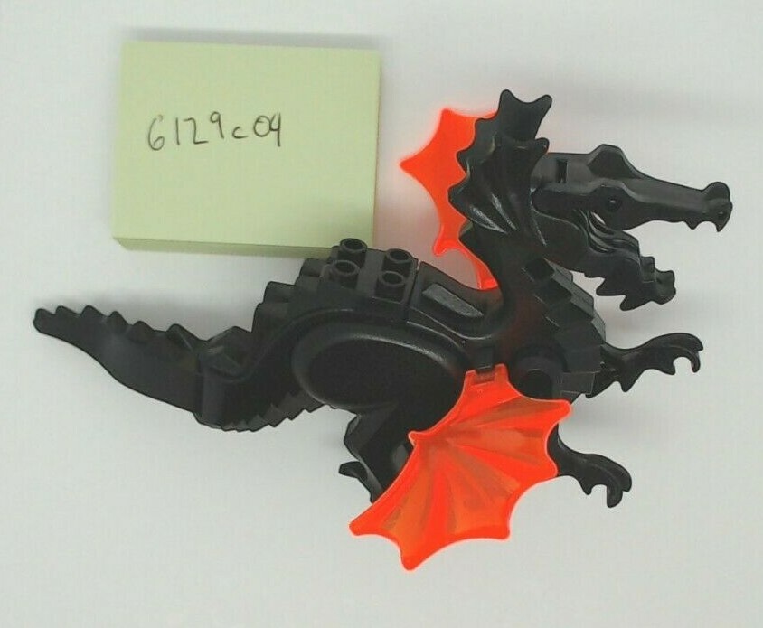 LEGO Minifig Black Dragon w/ Neon Wings - Retired Mold - 6129c04