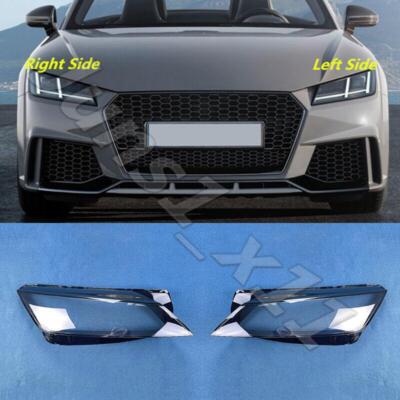 A Pair Front Headlight Lens Housing + Seal Glue For Audi TT TTS 2016-2022 TT RS 