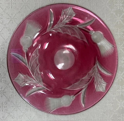 Steuben Cameo Pink Plate
