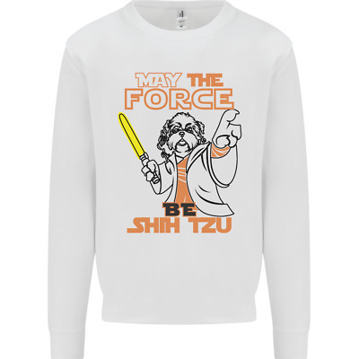 May the Force Be Shih Tzu Hund lustiges Kinder Sweatshirt Pullover