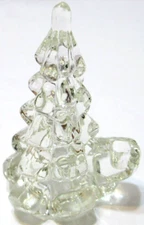 Vintage Biedermann Glass Christmas Tree Candle Holder Figurine 3" Tall