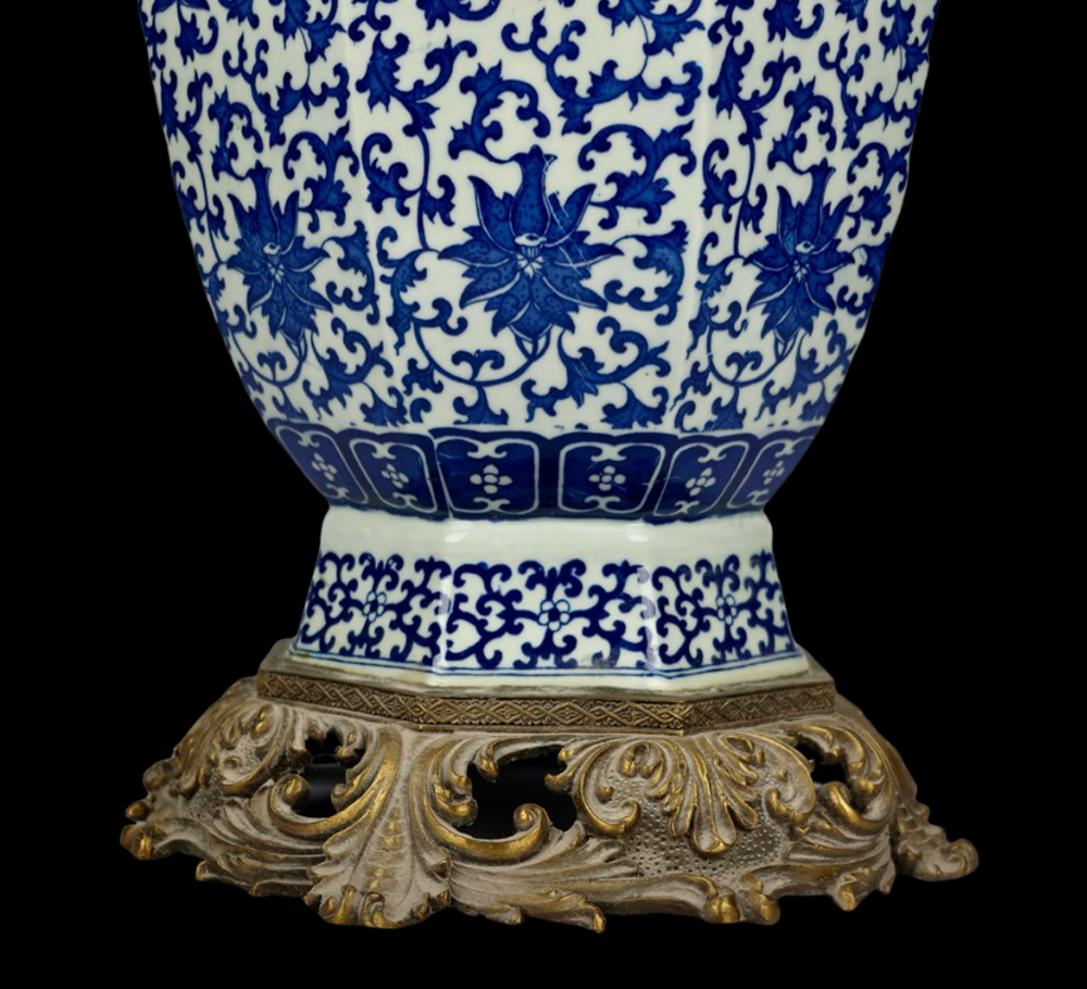 骨董品　白 63CM Qianlong Signed Old Chinese Blue and White Vase w