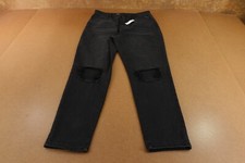 No Boundaries Juniors Size 13 Black Ripped Knees Stretch Denim Ankle Jeans New