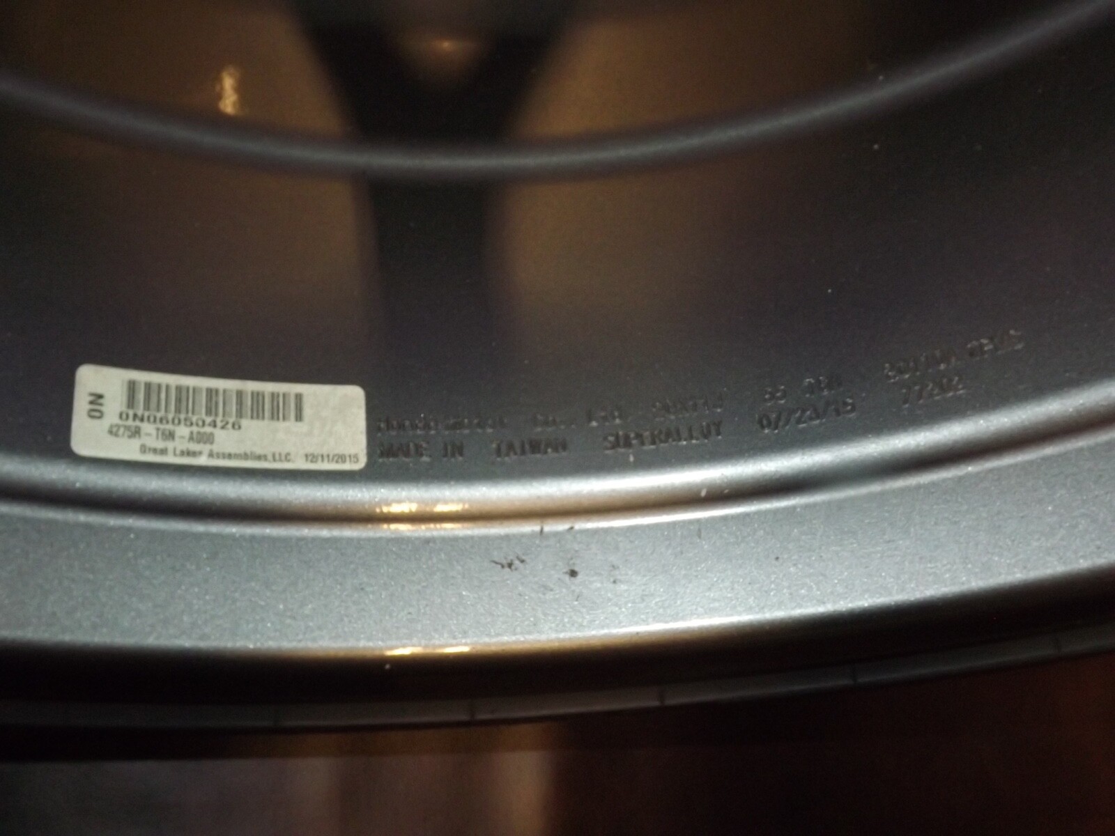 2017-2019 OEM Genuine Acura NSX T6N 20" (1) rear alloy rim wheel 42700-T6N-A01