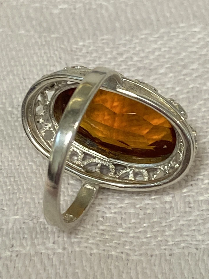 ANTIKER SILBERRING 835 SILBER MIT GROSSEM STEIN SEHR SCHÖN - Bild 4 von 4